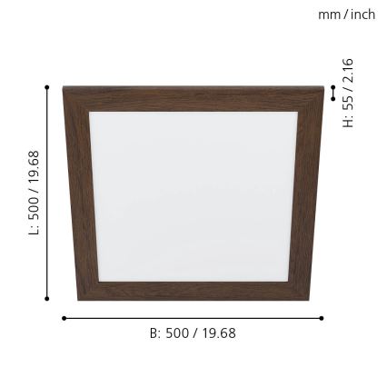 Eglo 99474 - LED таванно осветително тяло PIGLIONASSO LED/20W/230V 500x500 mm