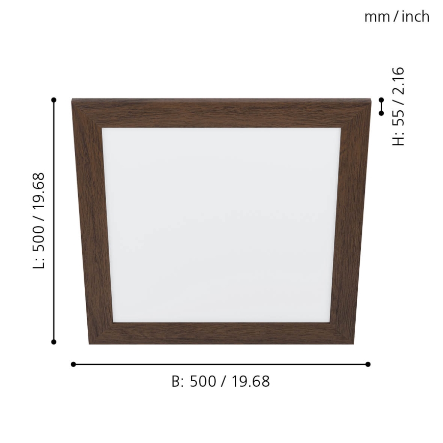 Eglo 99474 - LED таванно осветително тяло PIGLIONASSO LED/20W/230V 500x500 mm