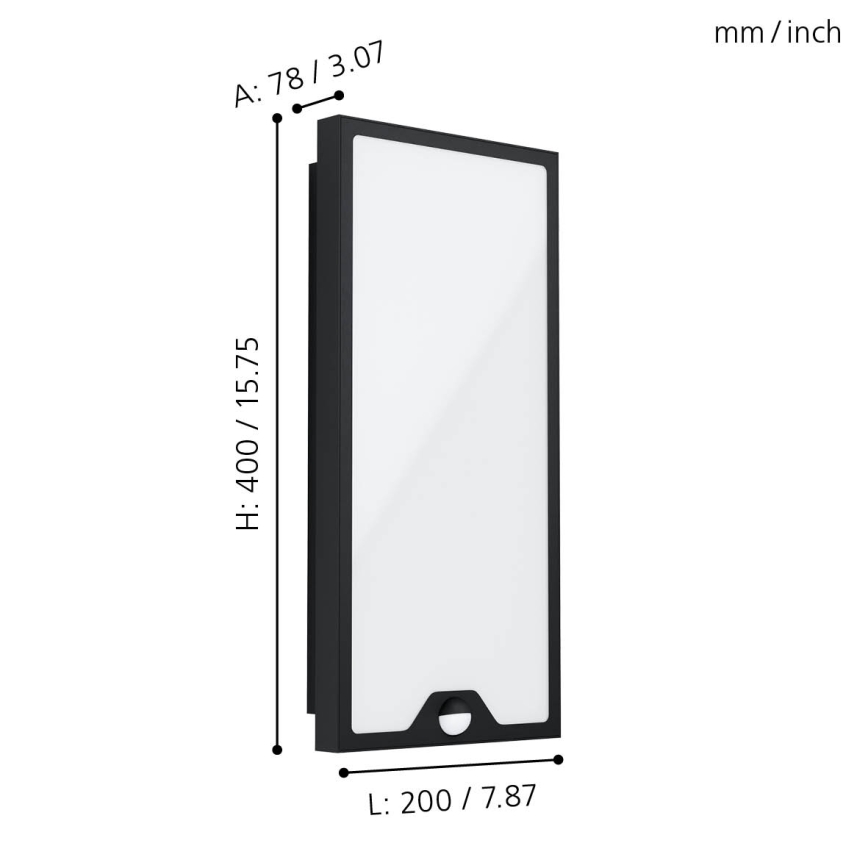 Eglo - LED Екстериорна лампа със сензор LED/16W/230V IP44