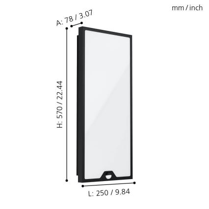 Eglo - LED Екстериорен аплик със сензор LED/18,5W/230V IP44