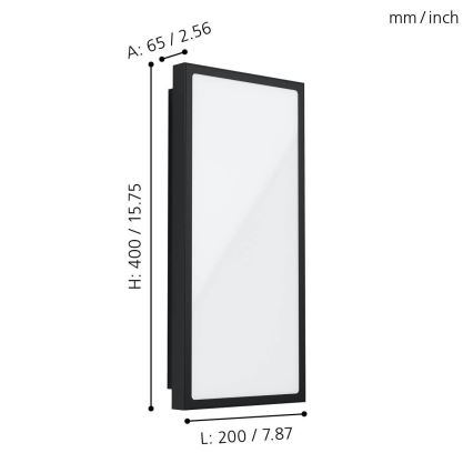Eglo - LED Екстериорен аплик LED/16W/230V IP44