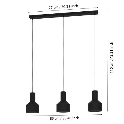 Eglo - Висящ полилей 3xE27/40W/230V