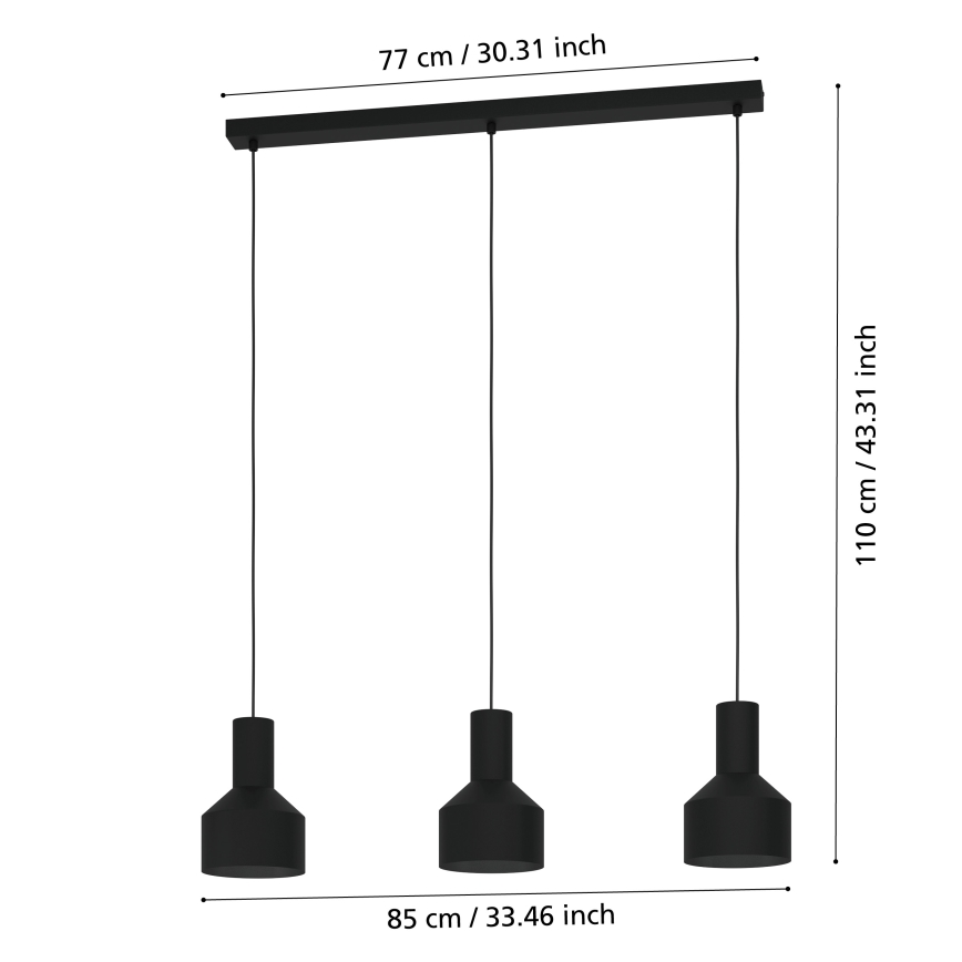Eglo - Висящ полилей 3xE27/40W/230V