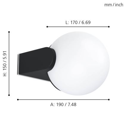Eglo - Екстериорен аплик 1xE27/15W/230V IP44