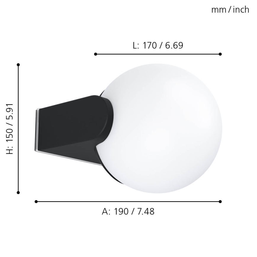 Eglo - Екстериорен аплик 1xE27/15W/230V IP44