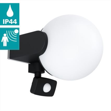 Eglo 99573 - Външно стенно осветително тяло със сензор RUBIO 1xE27/15W/230V IP44