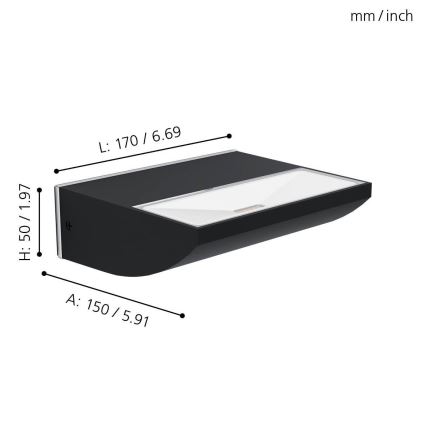 Eglo - LED Екстериорен аплик LED/10,5W/230V IP44