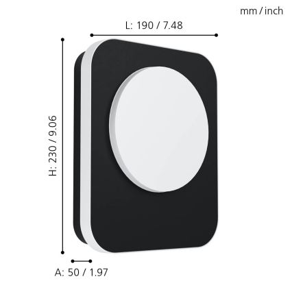 Eglo - LED Екстериорен аплик LED/9W/230V IP44