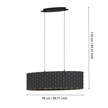 Eglo - Висящ полилей 2xE27/40W/230V