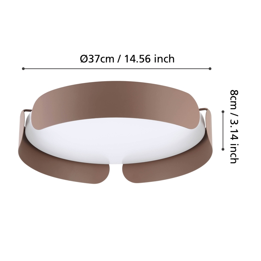 Eglo - LED таванно осветително тяло LED/20W/230V Ø 37 см кафяво