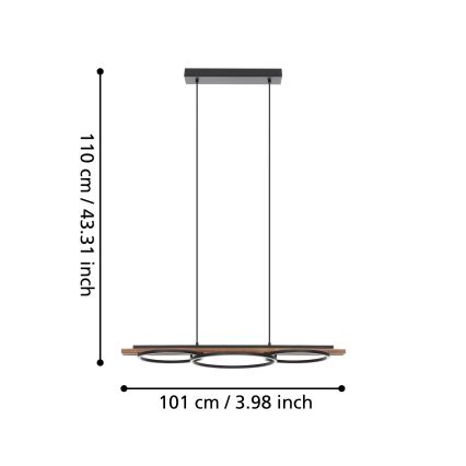 Eglo - LED Димируем пендел LED/40,5W/230V