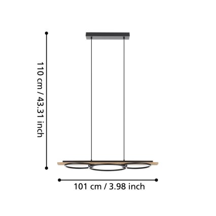 Eglo - LED Димируем пендел LED/40,5W/230V
