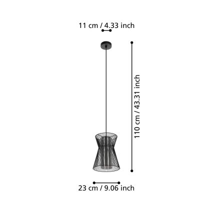 Eglo - Висящ полилей 1xE27/40W/230V черен