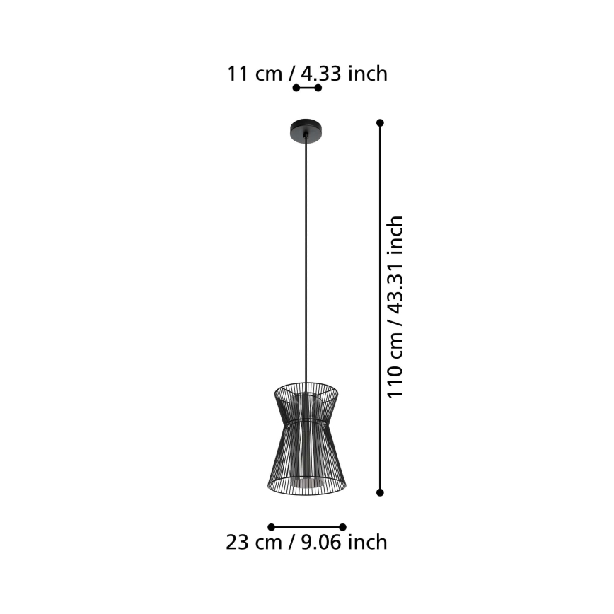 Eglo - Висящ полилей 1xE27/40W/230V черен