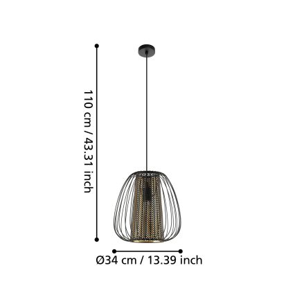 Eglo - Висящ полилей 1xE27/40W/230V