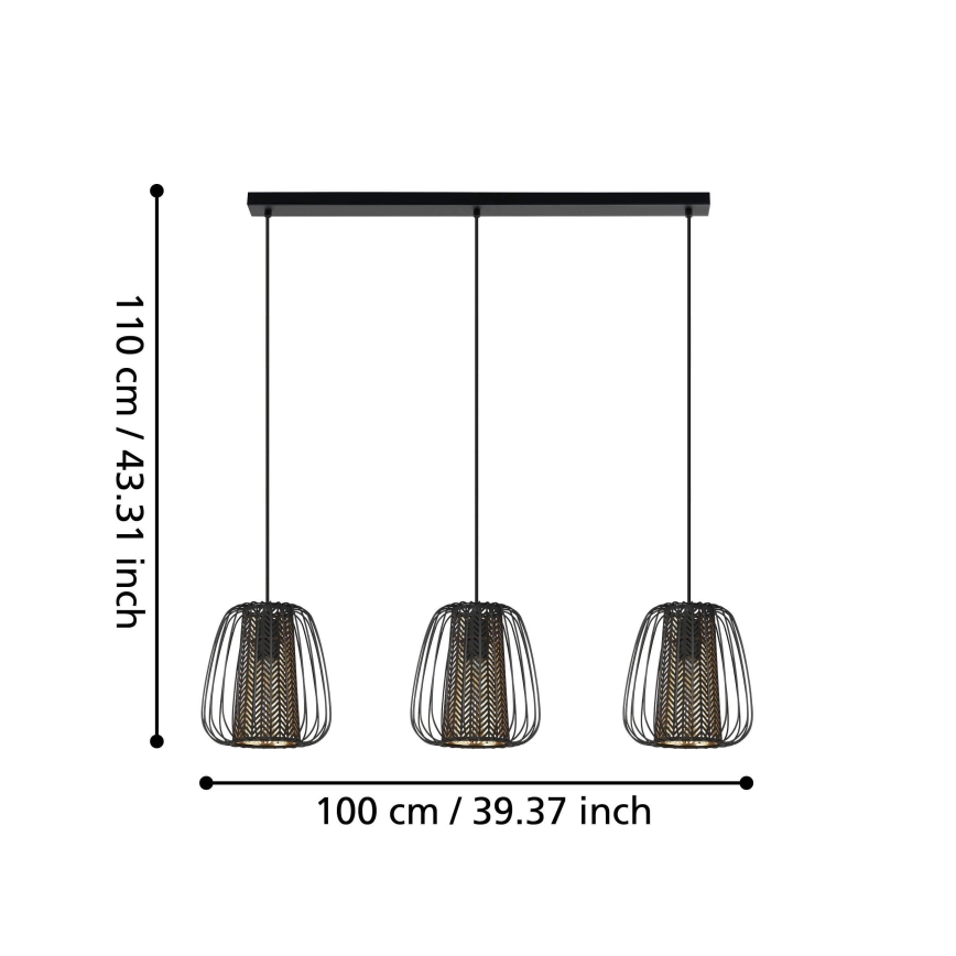 Eglo - Висящ полилей 3xE27/40W/230V