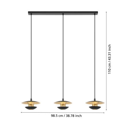 Eglo - LED Висящ полилей 3xGU10/4,5W/230V