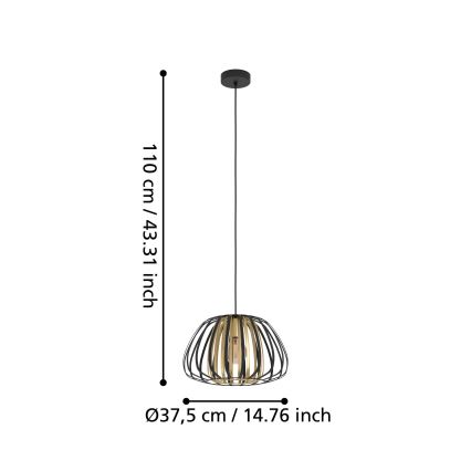 Eglo - Висящ полилей 1xE27/40W/230V Ø 37,5 cm