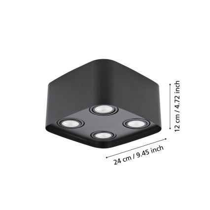Eglo - LED RGBW Димируем спот 4xGU10/5W/230V ZigBee