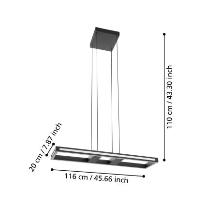 Eglo - LED Димируем пендел LED/21W/230V 2700-6500K