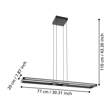 Eglo - LED Димируем пендел LED/33W/230V 2700-6500K