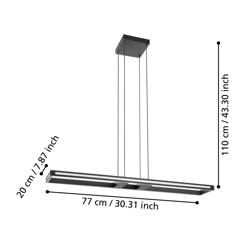 Eglo - LED Димируем пендел LED/33W/230V 2700-6500K