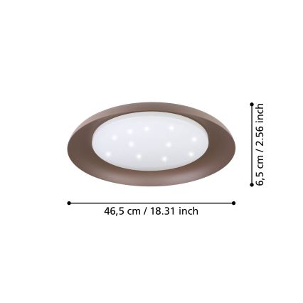 Eglo 99704 - LED таванно осветително тяло PENJAMO LED/17,1W/230V кафяво