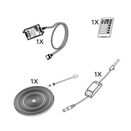 Eglo - LED Димируема лента 5м LED/23W/24/230V 2700-6500K + дистанционно