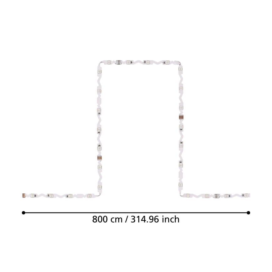 Eglo - LED RGB Димируема лента 8м LED/38,4W/24/230V + дистанционно