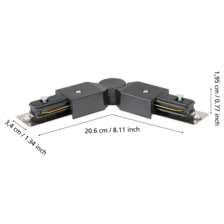 Eglo - Ъглов конектор за релсова система черен