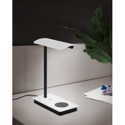 Eglo - LED Димируема сензорна настолна лампа с безжиично зареждане LED/5,8W/230V бяла