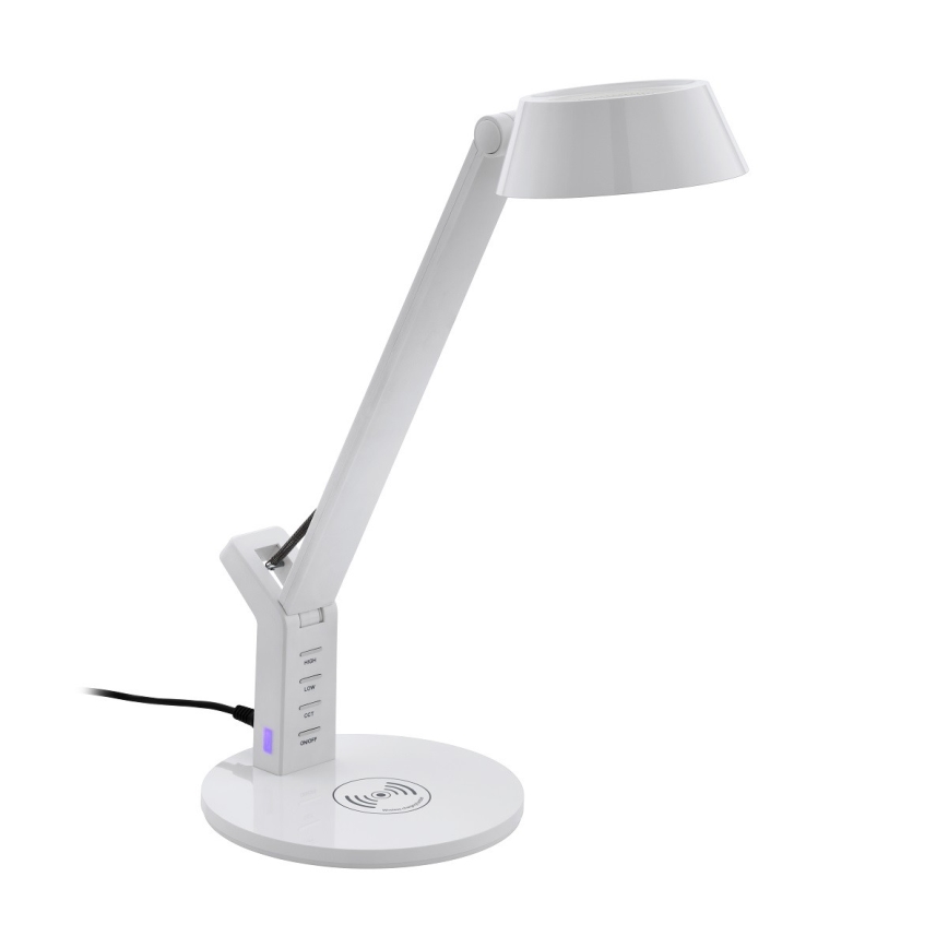 Eglo - LED Димируема сензорна настолна лампа с безжично зареждане LED/4,8W/230V бяла