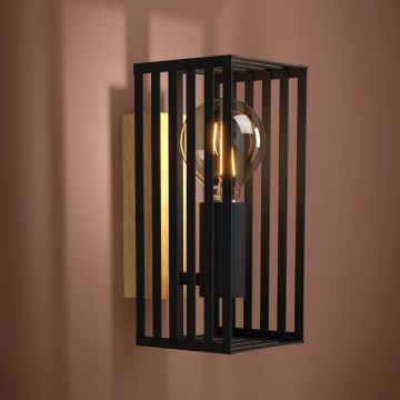 Eglo - Аплик 1xE27/40W/230V черен/кафяв