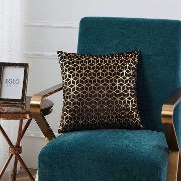 Eglo - Декоративна възглавница 45x45 см черен/златист