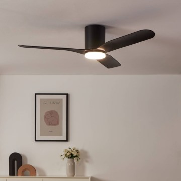 Eglo - димируем LED таванен вентилатор LED/17W/230V 3000/4000/5000K диаметър 132 см черен + дистанционно управление