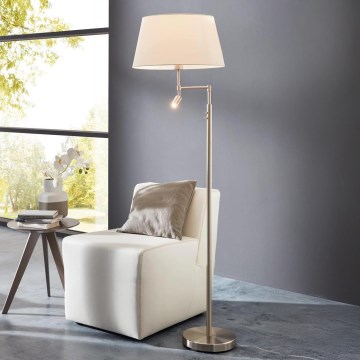 Eglo/Edi Light - LED стояща лампа SANTANDER 1xE27/11W/230V + LED/2,3W матов хром
