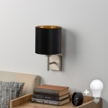Eglo - LED аплик TUNJA 1xE27/60W/230V матов хром/черен