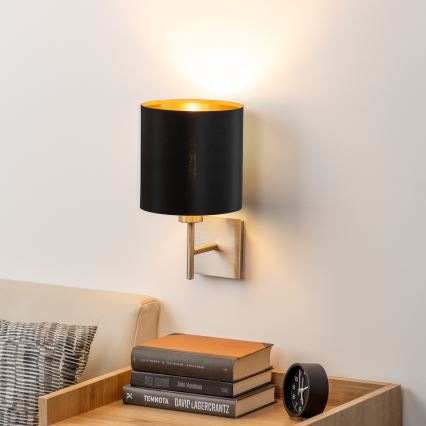 Eglo - LED аплик TUNJA 1xE27/60W/230V матов хром/черен
