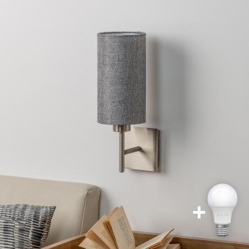 Eglo - LED аплик TUNJA 1xE27/60W/230V матов хром/сив
