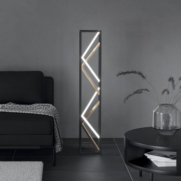 Eglo - LED Димируем лампион LED/23W/230V 2700-6500K черен/златист + дистанционно управление