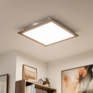 Eglo - LED Димируем панел SALOBRENA-TW WOOD LED/32,5W/230V 2700-6500K 64x64 см кафяв + дистанционно управление