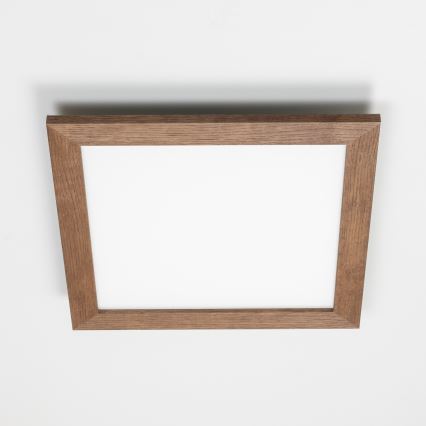 Eglo - LED Димируем панел за повърхностен монтаж POZZALLO WOOD LED/21W/230V 2700-6500K 49,5x49,5 см тъмнокафяв + дистанционно управление