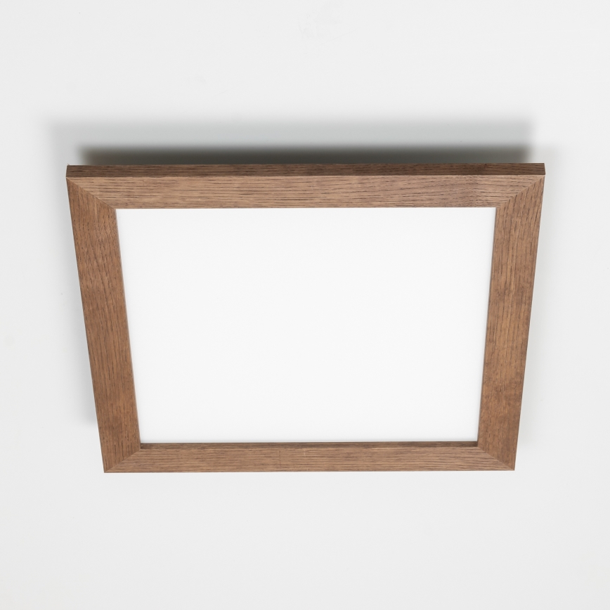 Eglo - LED Димируем панел за повърхностен монтаж POZZALLO WOOD LED/21W/230V 2700-6500K 49,5x49,5 см тъмнокафяв + дистанционно управление