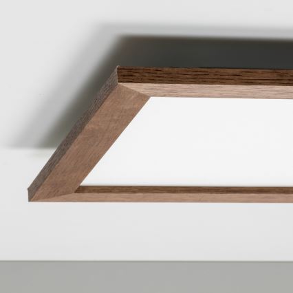 Eglo - LED Димируем панел за повърхностен монтаж POZZALLO WOOD LED/21W/230V 2700-6500K 49,5x49,5 см тъмнокафяв + дистанционно управление
