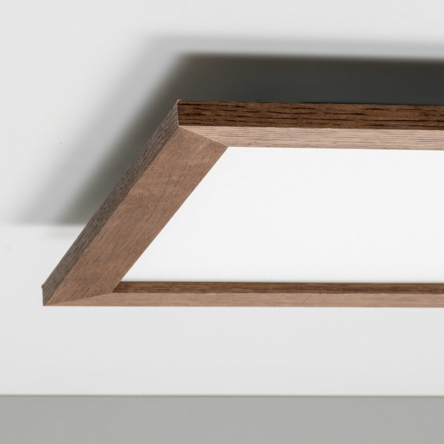 Eglo - LED Димируем панел за повърхностен монтаж POZZALLO WOOD LED/21W/230V 2700-6500K 49,5x49,5 см тъмнокафяв + дистанционно управление