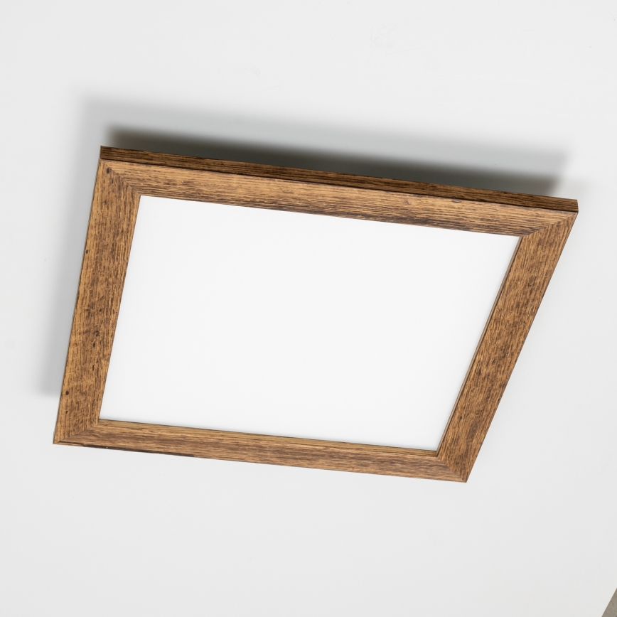 Eglo - LED Димируем панел за повърхностен монтаж POZZALLO WOOD LED/21W/230V 2700-6500K 49,5x49,5 см кафяв + дистанционно управление