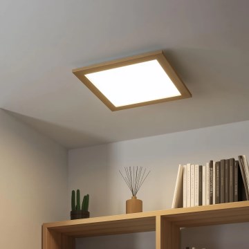 Eglo - LED Димируем панел за повърхностен монтаж POZZALLO WOOD LED/21W/230V 2700-6500K 49,5x49,5 см кафяв + дистанционно управление