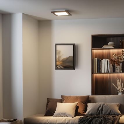 Eglo - LED Димируем панел за повърхностен монтаж SALOBRENA 2 WOOD LED/16W/230V 4000K 34x34 см тъмнокафяв