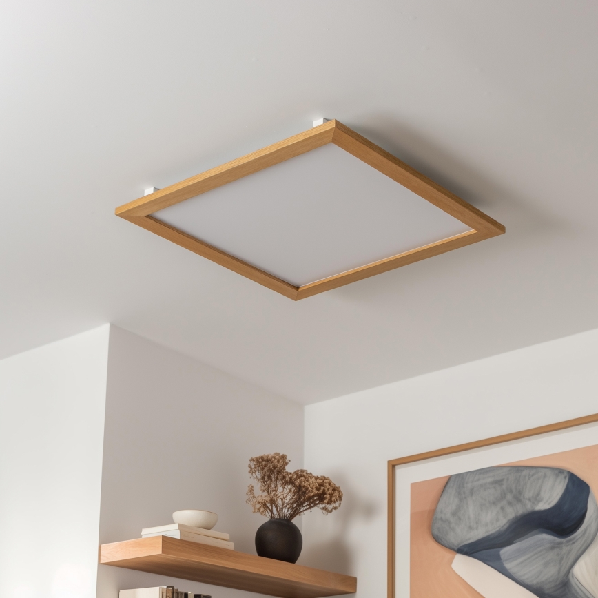 Eglo - LED Димируем панел за повърхностен монтаж SALOBRENA-CL WOOD LED/31W/230V 2700-6500K 64x64 см кафяв