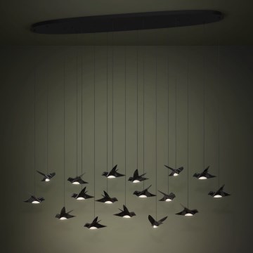 Eglo - LED Димируем пендел 17xLED/3W/230V 3000K черен